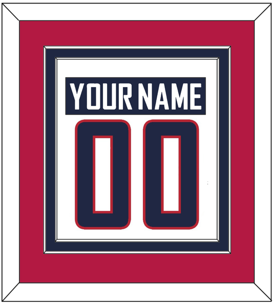 United States Men's Hockey Nameplate & Number (Back) Combined - 2014 Olympics Home White - Signature Tier 4