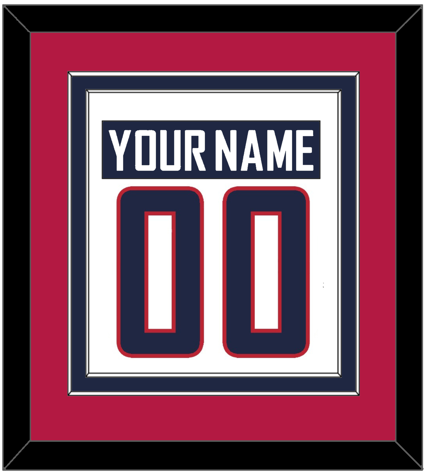 United States Men's Hockey Nameplate & Number (Back) Combined - 2014 Olympics Home White - Signature Tier 4