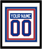 United States Men's Hockey Nameplate & Number (Back) Combined - 1980 Olympics Home White - Triple Mat 1