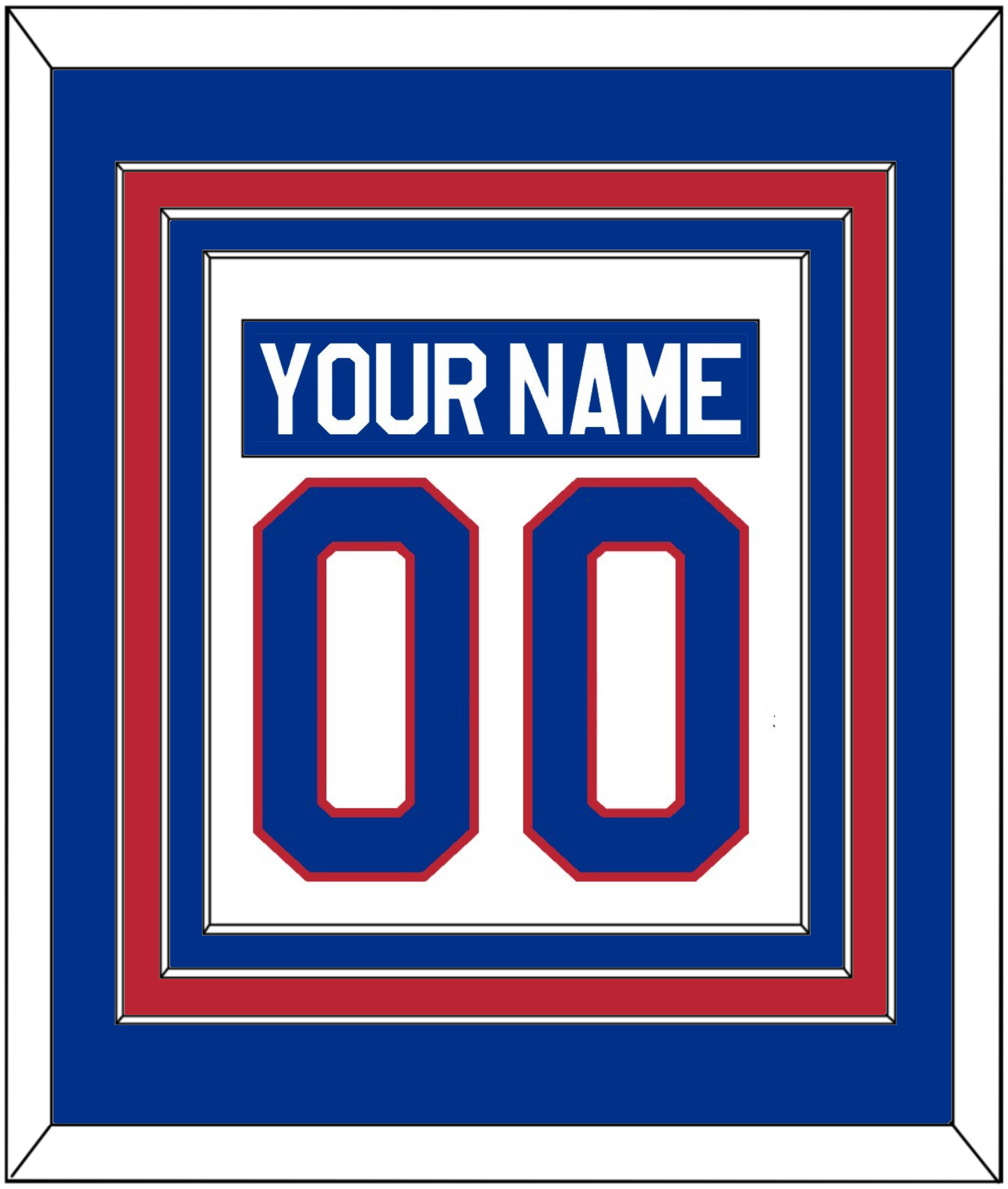 United States Men's Hockey Nameplate & Number (Back) Combined - 1980 Olympics Home White - Premier Tier 2