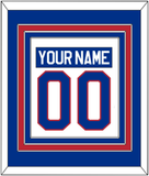 United States Men's Hockey Nameplate & Number (Back) Combined - 1980 Olympics Home White - Triple Mat 2