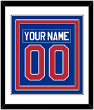 United States Men's Hockey Nameplate & Number (Back) Combined - 1980 Olympics Road Blue - Triple Mat 1