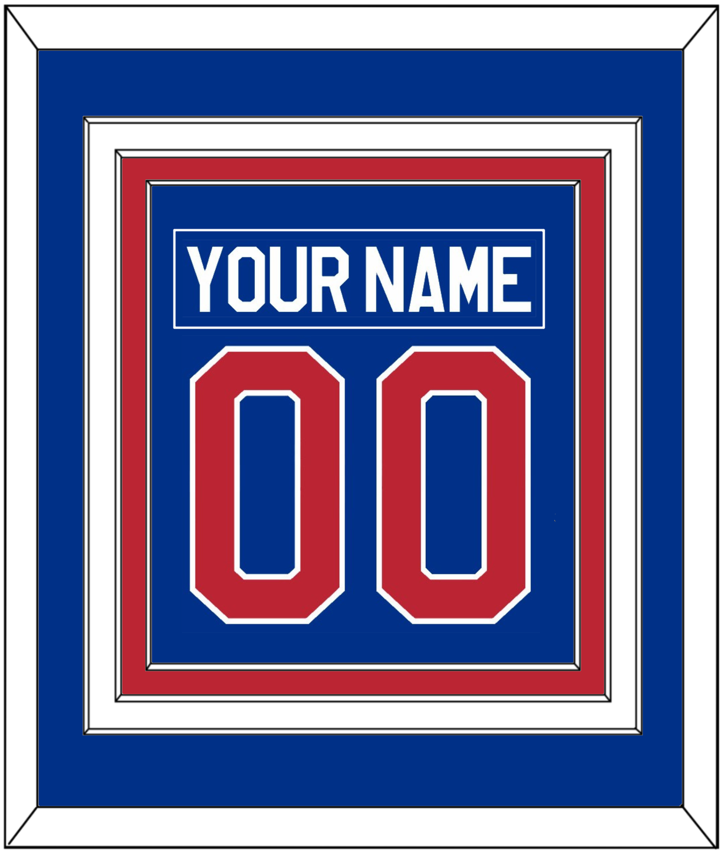 United States Men's Hockey Nameplate & Number (Back) Combined - 1980 Olympics Road Blue - Premier Tier 2