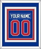 United States Men's Hockey Nameplate & Number (Back) Combined - 1980 Olympics Road Blue - Triple Mat 2