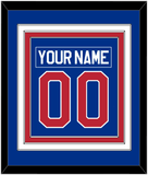 United States Men's Hockey Nameplate & Number (Back) Combined - 1980 Olympics Road Blue - Triple Mat 2