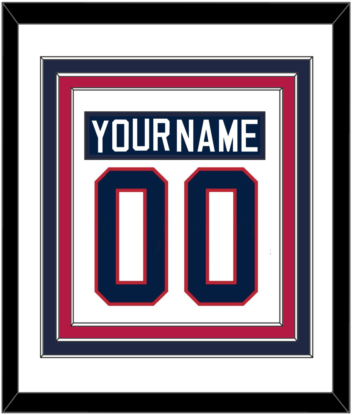 United States Men's Hockey Nameplate & Number (Back) Combined - 2002 Olympics Home White - Premier Tier 1