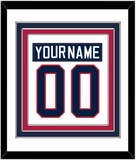 United States Men's Hockey Nameplate & Number (Back) Combined - 2002 Olympics Home White - Triple Mat 1