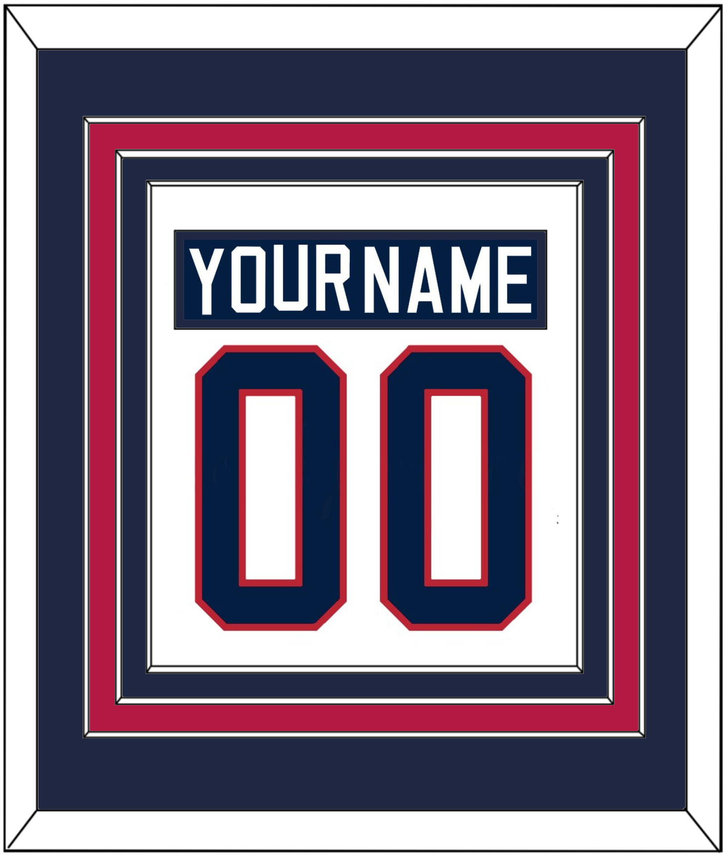 United States Men's Hockey Nameplate & Number (Back) Combined - 2002 Olympics Home White - Premier Tier 2