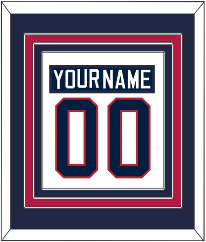 United States Men's Hockey Nameplate & Number (Back) Combined - 2002 Olympics Home White - Premier Tier 2