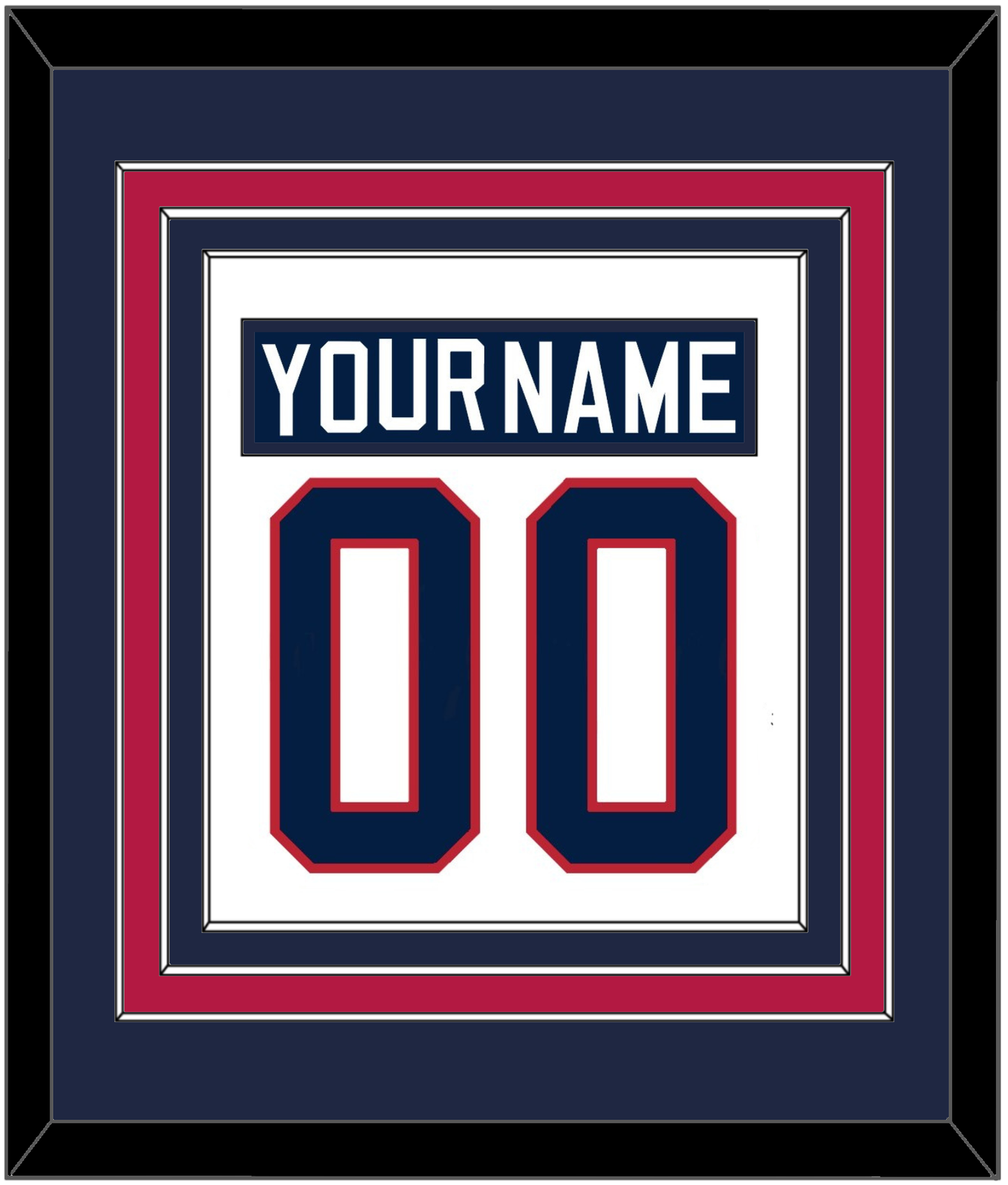 United States Men's Hockey Nameplate & Number (Back) Combined - 2002 Olympics Home White - Premier Tier 2