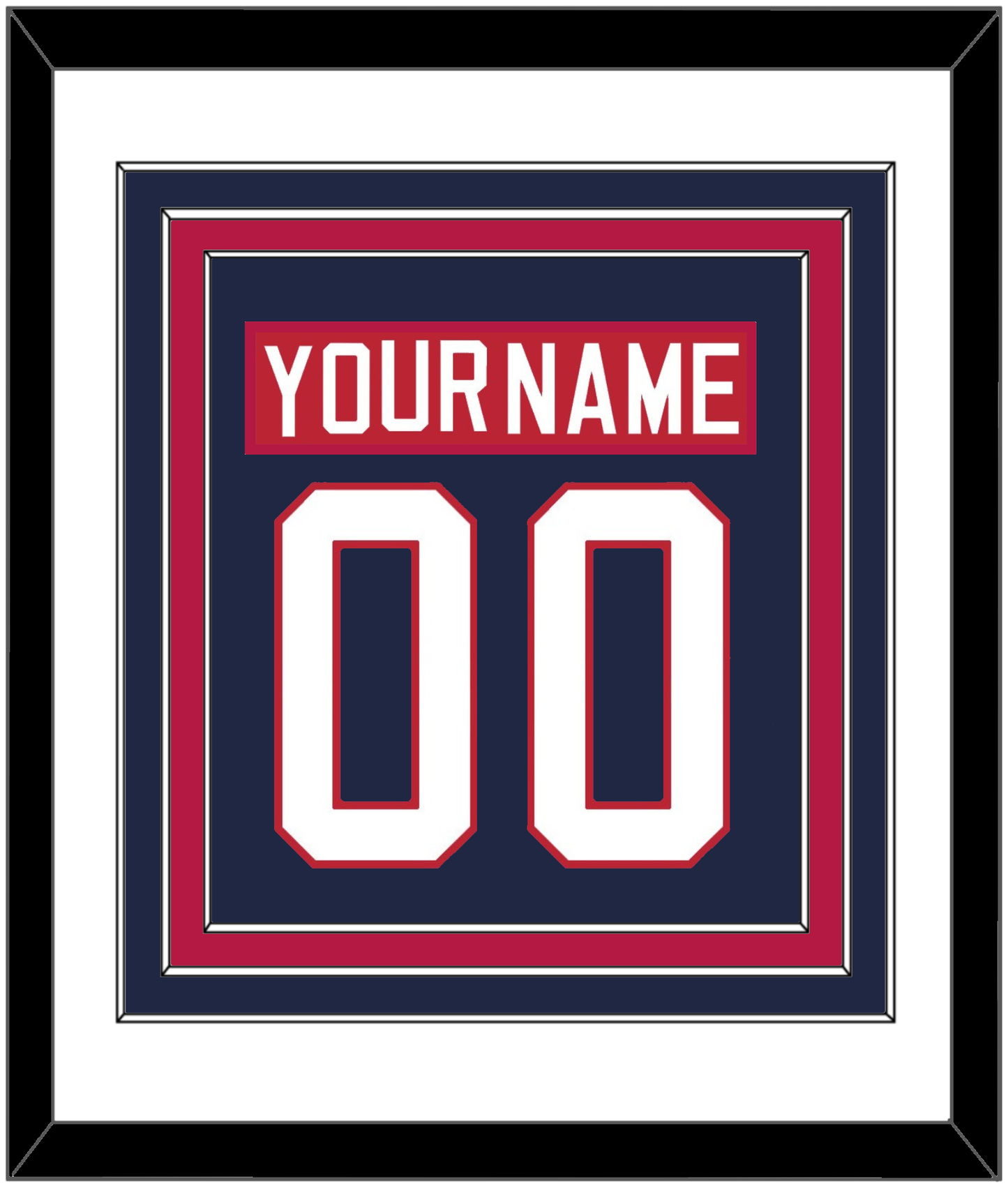 United States Men's Hockey Nameplate & Number (Back) Combined - 2002 Olympics Road Blue - Premier Tier 1