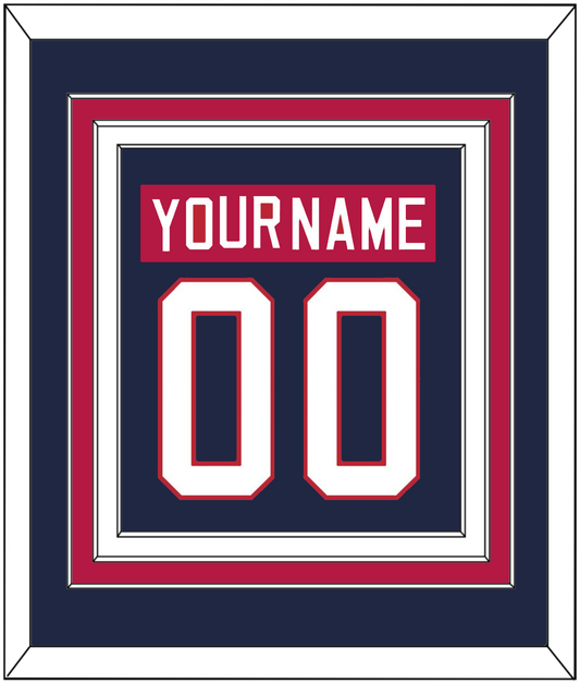 United States Men's Hockey Nameplate & Number (Back) Combined - 2002 Olympics Road Blue - Premier Tier 2