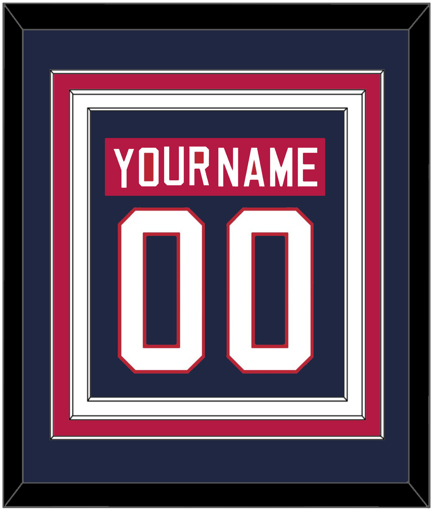 United States Men's Hockey Nameplate & Number (Back) Combined - 2002 Olympics Road Blue - Premier Tier 2