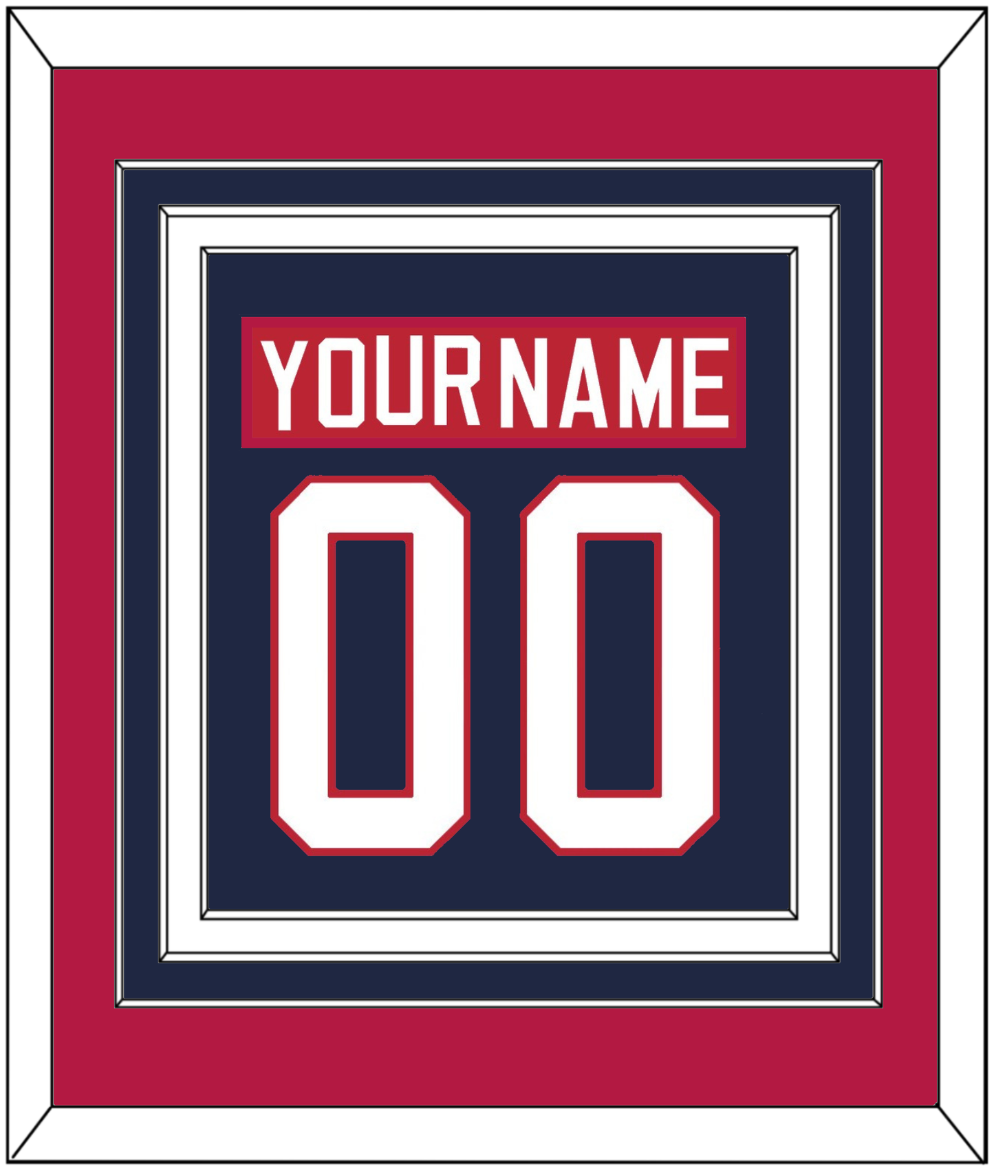 United States Men's Hockey Nameplate & Number (Back) Combined - 2002 Olympics Road Blue - Premier Tier 3
