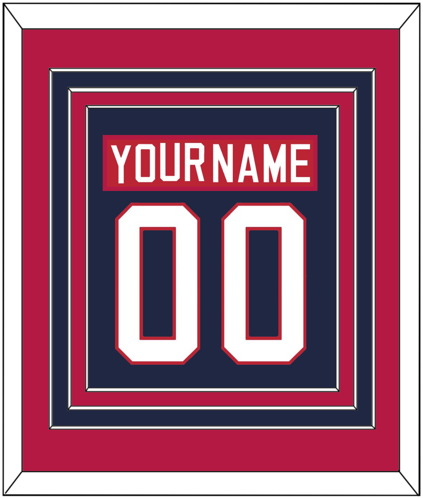 United States Men's Hockey Nameplate & Number (Back) Combined - 2002 Olympics Road Blue - Premier Tier 4