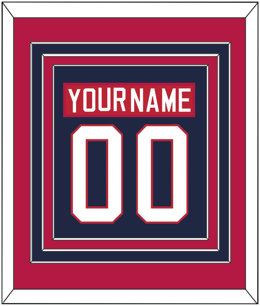 United States Men's Hockey Nameplate & Number (Back) Combined - 2002 Olympics Road Blue - Premier Tier 4