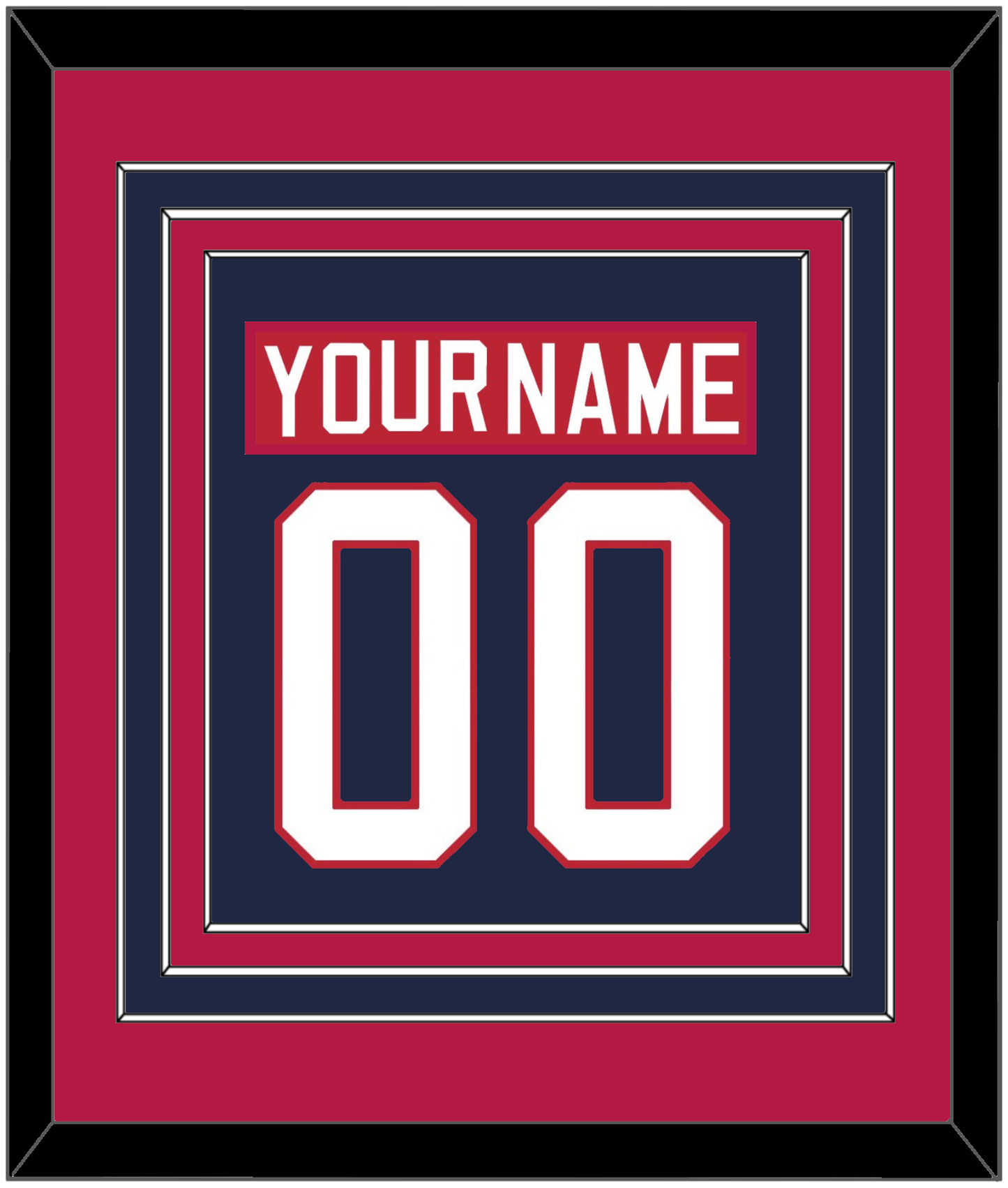 United States Men's Hockey Nameplate & Number (Back) Combined - 2002 Olympics Road Blue - Premier Tier 4