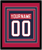United States Men's Hockey Nameplate & Number (Back) Combined - 2002 Olympics Road Blue - Triple Mat 4
