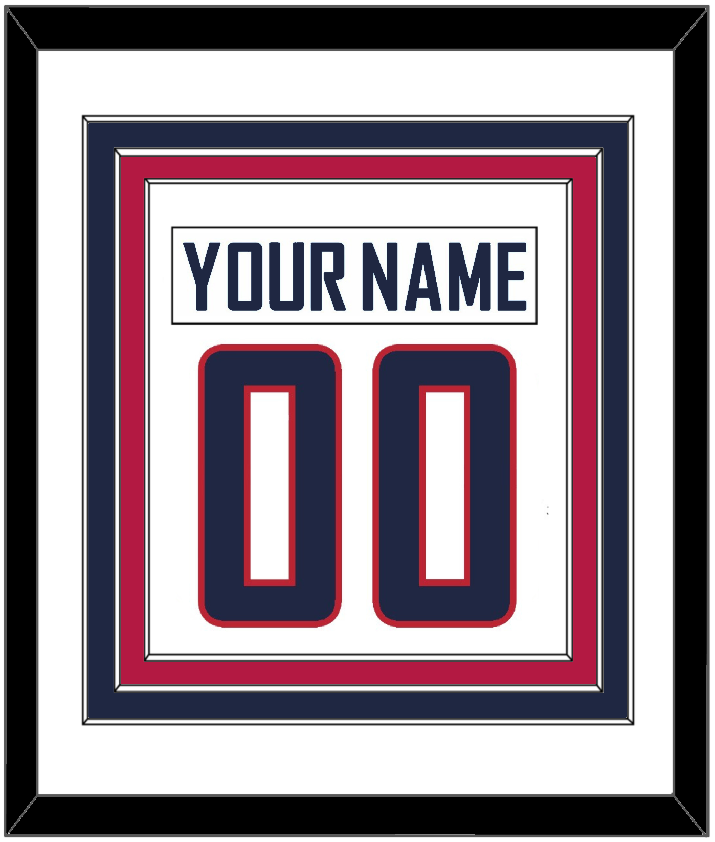 United States Men's Hockey Nameplate & Number (Back) Combined - 2010 Olympics Home White - Premier Tier 1