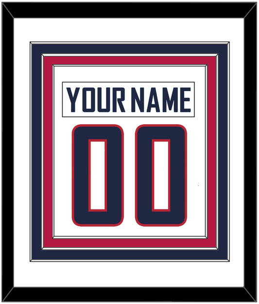 United States Men's Hockey Nameplate & Number (Back) Combined - 2010 Olympics Home White - Premier Tier 1