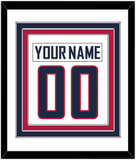United States Men's Hockey Nameplate & Number (Back) Combined - 2010 Olympics Home White - Triple Mat 1