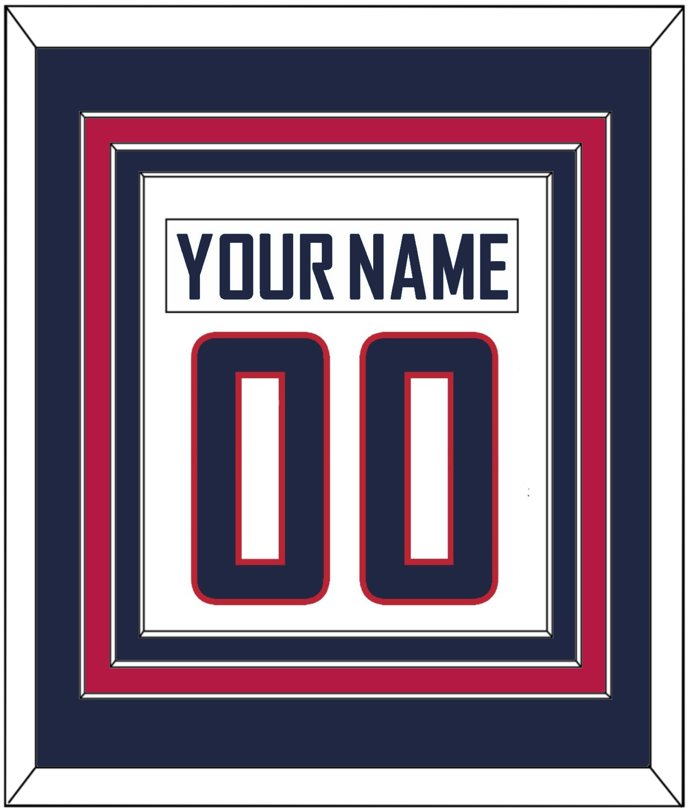 United States Men's Hockey Nameplate & Number (Back) Combined - 2010 Olympics Home White - Premier Tier 2