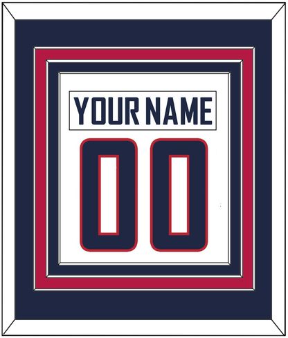 United States Men's Hockey Nameplate & Number (Back) Combined - 2010 Olympics Home White - Premier Tier 2