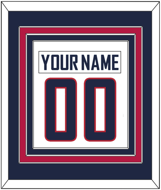 United States Men's Hockey Nameplate & Number (Back) Combined - 2010 Olympics Home White - Premier Tier 2