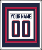 United States Men's Hockey Nameplate & Number (Back) Combined - 2010 Olympics Home White - Triple Mat 2