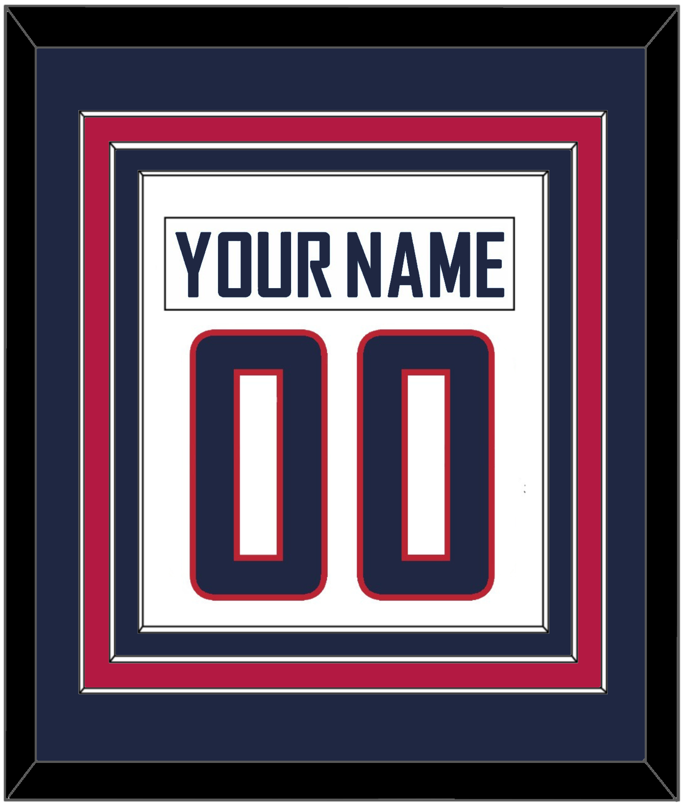United States Men's Hockey Nameplate & Number (Back) Combined - 2010 Olympics Home White - Premier Tier 2