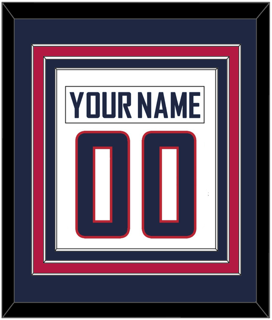 United States Men's Hockey Nameplate & Number (Back) Combined - 2010 Olympics Home White - Premier Tier 2