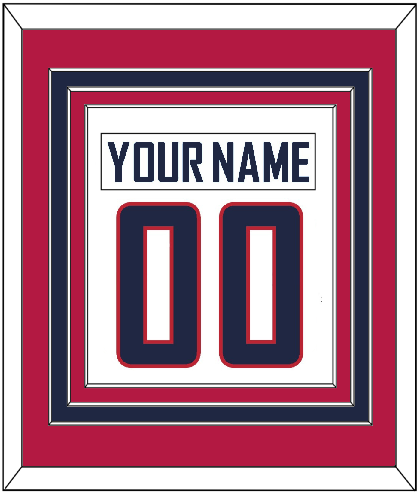 United States Men's Hockey Nameplate & Number (Back) Combined - 2010 Olympics Home White - Premier Tier 3