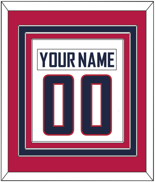 United States Men's Hockey Nameplate & Number (Back) Combined - 2010 Olympics Home White - Premier Tier 3