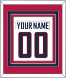 United States Men's Hockey Nameplate & Number (Back) Combined - 2010 Olympics Home White - Triple Mat 3
