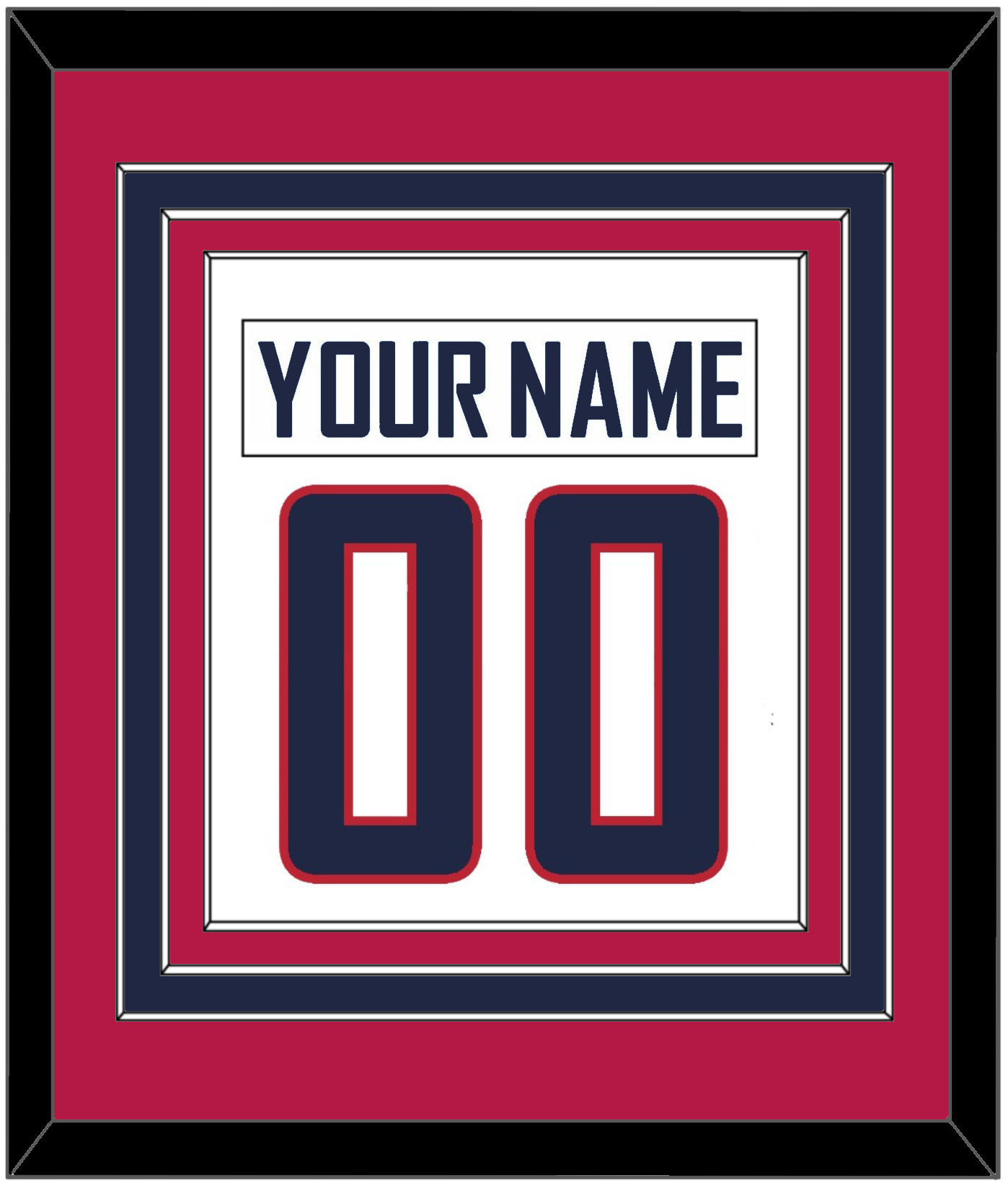 United States Men's Hockey Nameplate & Number (Back) Combined - 2010 Olympics Home White - Premier Tier 3