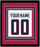 United States Men's Hockey Nameplate & Number (Back) Combined - 2010 Olympics Home White - Triple Mat 3
