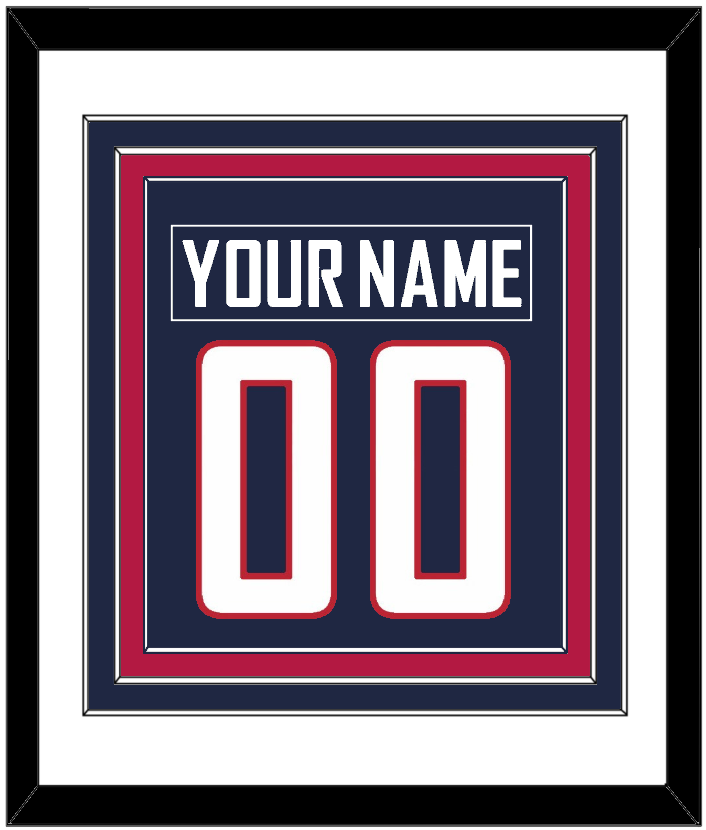 United States Men's Hockey Nameplate & Number (Back) Combined - 2010 Olympics Road Blue - Premier Tier 1
