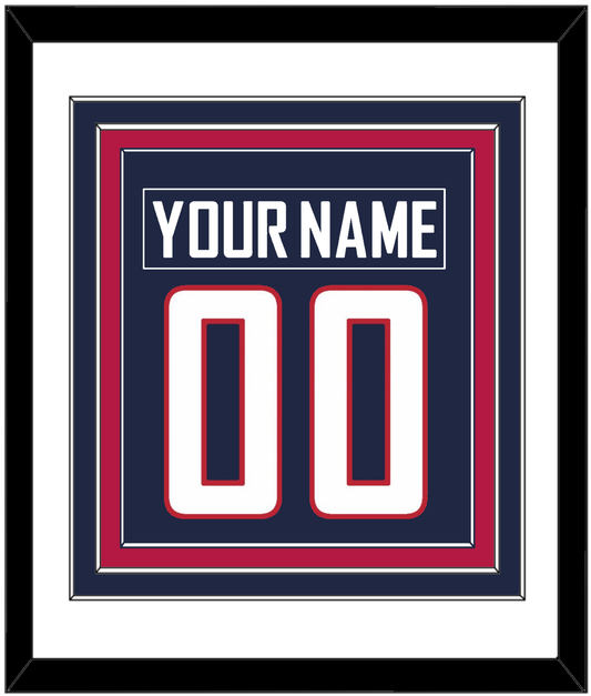 United States Men's Hockey Nameplate & Number (Back) Combined - 2014 Olympics Road Blue - Premier Tier 1