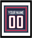 United States Men's Hockey Nameplate & Number (Back) Combined - 2010 Olympics Road Blue - Triple Mat 1