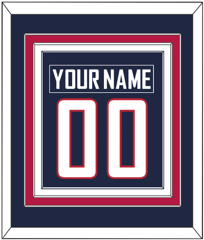 United States Men's Hockey Nameplate & Number (Back) Combined - 2010 Olympics Road Blue - Premier Tier 2