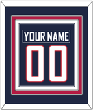 United States Men's Hockey Nameplate & Number (Back) Combined - 2010 Olympics Road Blue - Triple Mat 2