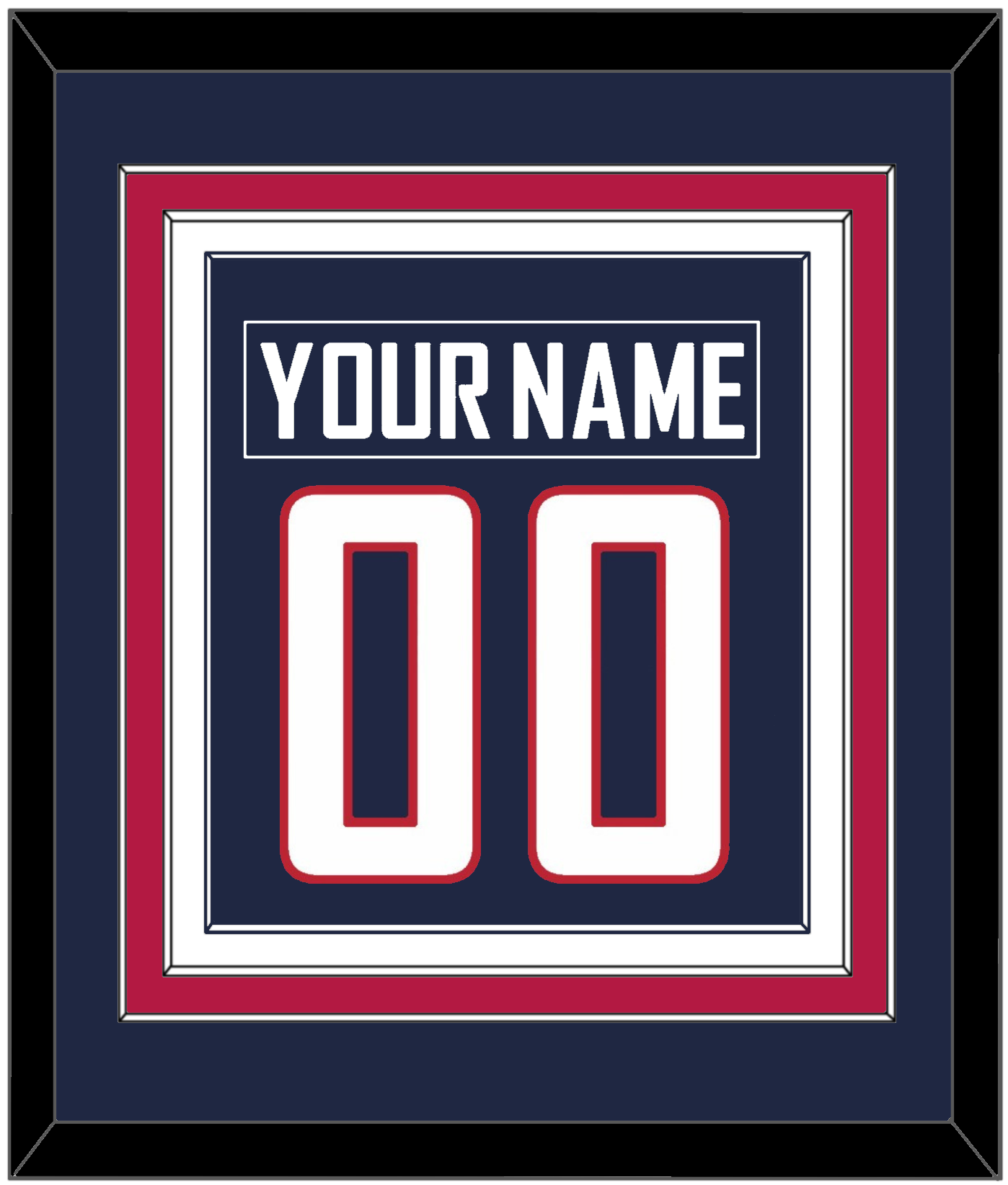 United States Men's Hockey Nameplate & Number (Back) Combined - 2010 Olympics Road Blue - Premier Tier 2
