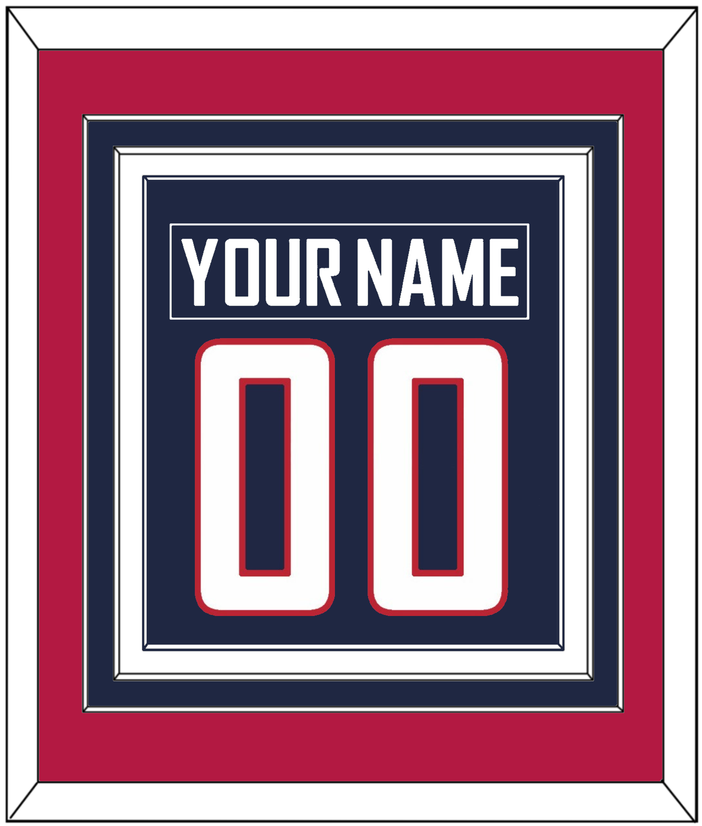 United States Men's Hockey Nameplate & Number (Back) Combined - 2010 Olympics Road Blue - Premier Tier 3