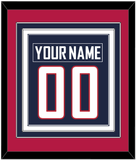 United States Men's Hockey Nameplate & Number (Back) Combined - 2010 Olympics Road Blue - Triple Mat 3
