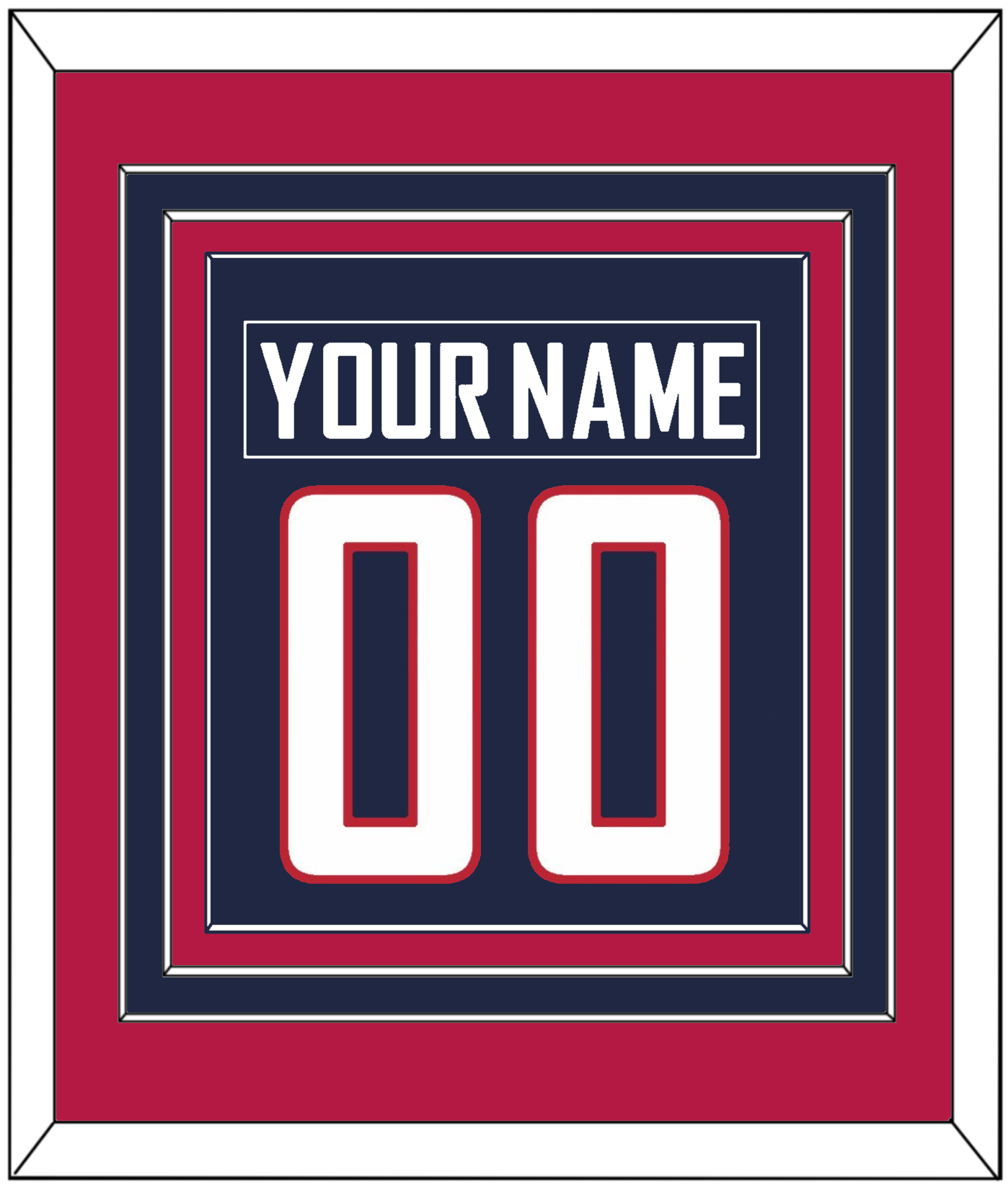 United States Men's Hockey Nameplate & Number (Back) Combined - 2010 Olympics Road Blue - Premier Tier 4