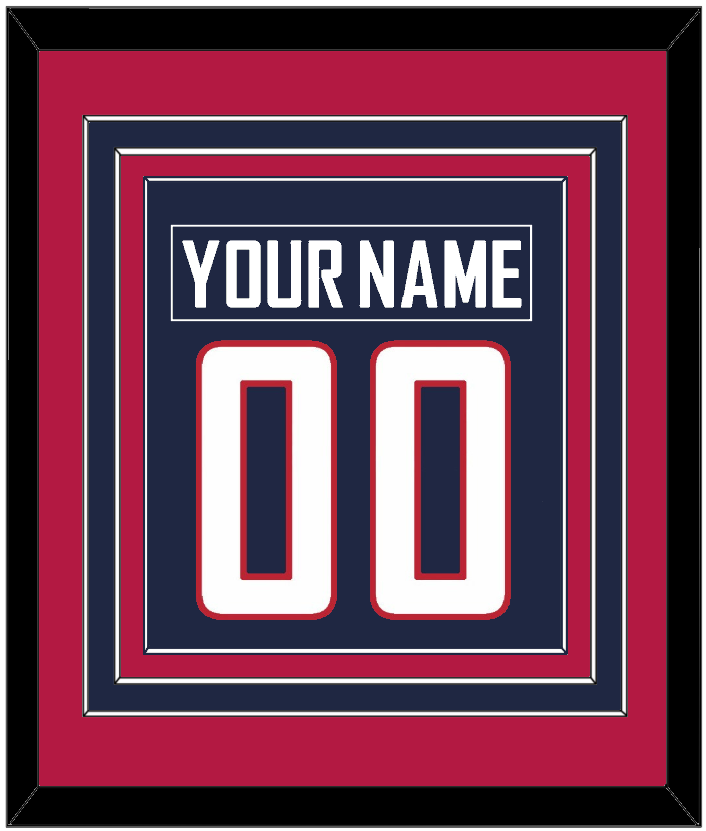 United States Men's Hockey Nameplate & Number (Back) Combined - 2014 Olympics Road Blue - Premier Tier 4
