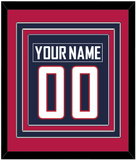 United States Men's Hockey Nameplate & Number (Back) Combined - 2010 Olympics Road Blue - Triple Mat 4