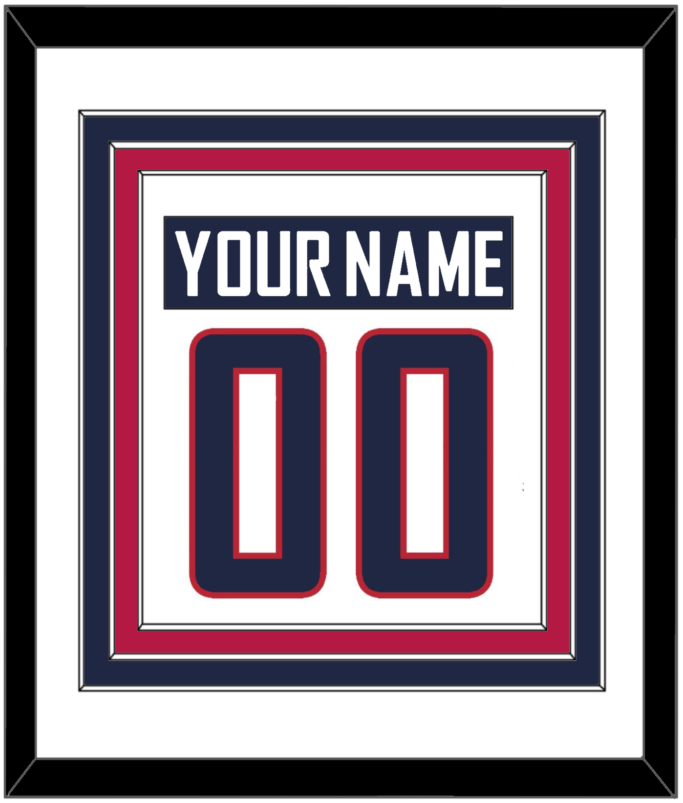 United States Men's Hockey Nameplate & Number (Back) Combined - 2014 Olympics Home White - Premier Tier 1