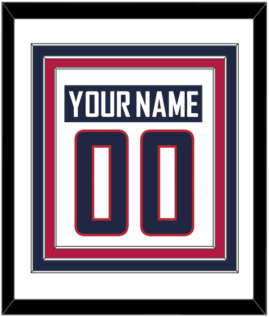 United States Men's Hockey Nameplate & Number (Back) Combined - 2014 Olympics Home White - Premier Tier 1