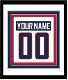 United States Men's Hockey Nameplate & Number (Back) Combined - 2014 Olympics Home White - Triple Mat 1